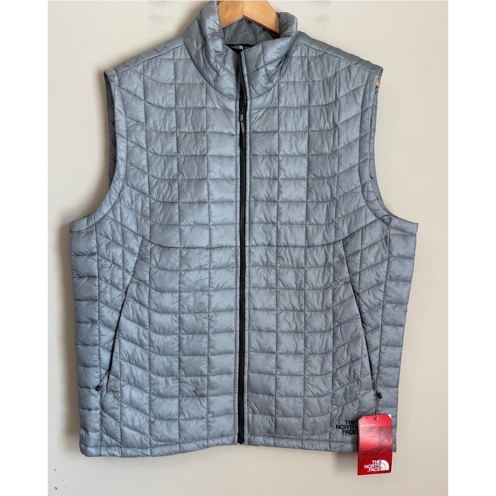 The North Face ThermoBall Trek Vest Mens Large Mid Grey NEW Quilted Eco